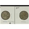 Image 1 : 1953 & 1955 CANADA SILVER 25 CENTS