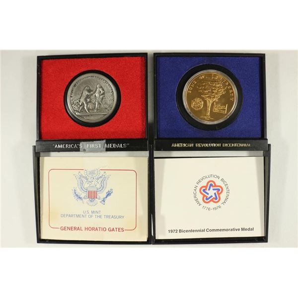 2 US MINT MEDALS 1972 BICENTENNIAL AND A GENERAL