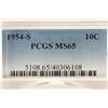 Image 3 : 1954-S SILVER ROOSEVELT DIME PCGS MS65