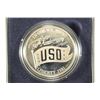 Image 1 : 1991 USO 50TH ANNIVERSARY PROOF SILVER DOLLAR