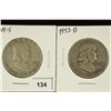 Image 1 : 1949-S & 1953-D FRANKLIN HALF DOLLARS