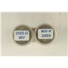 Image 2 : 2-$10 ROLLS OF 2005-P & D WEST VIRGINIA QUARTERS