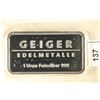 Image 1 : 1 TROY OZ .999 FINE SILVER PROOF INGOT "GEIGER"
