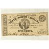 Image 1 : 1863 NORTH CAROLINA 5 CENT OBSOLETE BANK NOTE