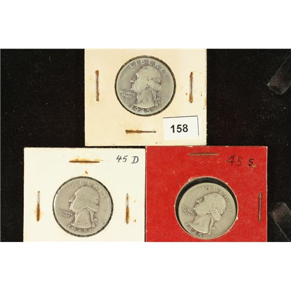 1945-P/D/S WASHINGTON SILVER QUARTERS