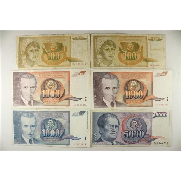 YUGOSLAVIA 2-1990-100 DINARA, 2-1990-1000 DINAR,