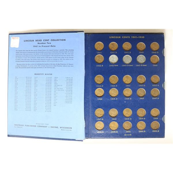 NEARLY COMPLETE 1941-1970 LINCOLN CENT ALBUM