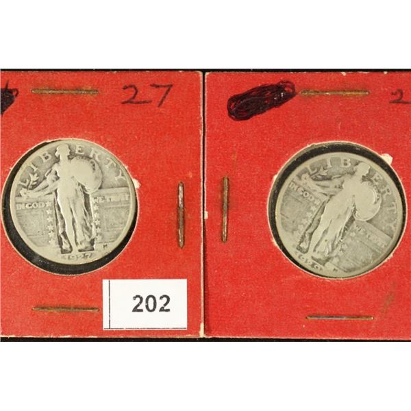 1927 & 1929 STANDING LIBERTY QUARTERS