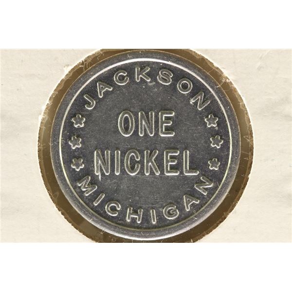 JACKSON GOOD FOR 5 CENT PRISON TOKEN, MICHIGAN