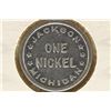 Image 1 : JACKSON GOOD FOR 5 CENT PRISON TOKEN, MICHIGAN