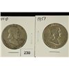 Image 1 : 1954-D & 1957 FRANKLIN HALF DOLLARS