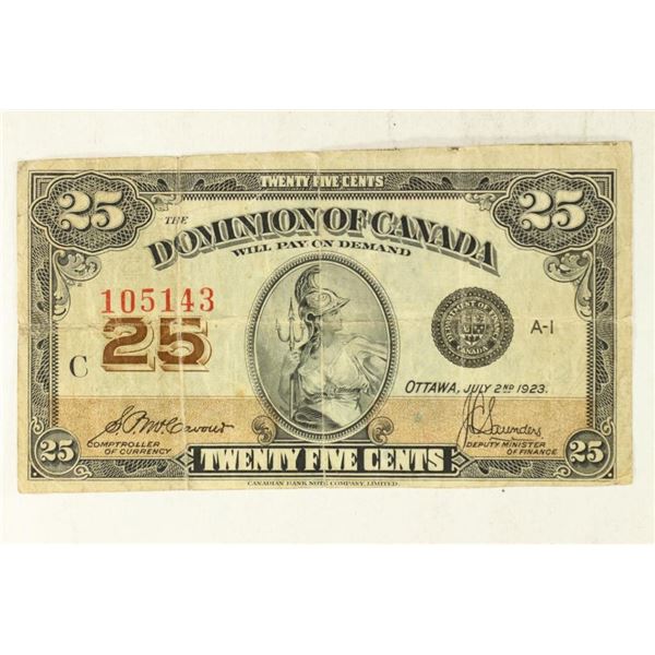 1923 DOMINION OF CANADA 25 CENT FRACTIONAL