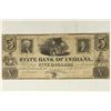 Image 1 : 1841 STATE BANK OF INDIANA $5 OBSOLETE BANK NOTE