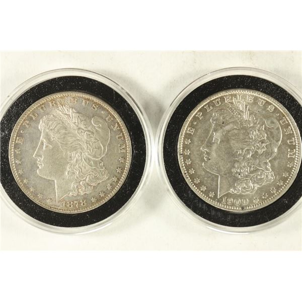 1878-P & 1900-O MORGAN SILVER DOLLARS BOTH XF/AU