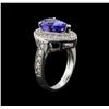 Image 3 : 14KT White Gold 4.12 ctw Tanzanite and Diamond Ring