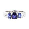 Image 2 : 1.84 ctw Sapphire and Diamond Ring - 18KT White Gold