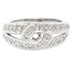 Image 1 : Vintage Platinum 0.50 ctw Round Single Cut Pave Diamond Interlocking Band Ring