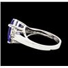 Image 3 : 4.56 ctw Tanzanite and Diamond Ring - 14KT White Gold