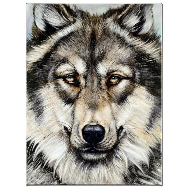 "Wonderful Wolf" Limited Edition Giclee on Canvas by Martin Katon, Numbered and