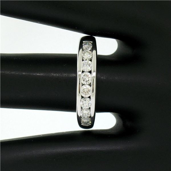 Classic Platinum .80 ctw Channel Set Round Brilliant VS Diamond Wedding Band Rin