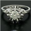 Image 2 : Vintage Platinum 0.68 ctw Round Transitional Diamond Solitaire Ring