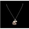 Image 2 : 1.08 ctw Diamond Pendant With Chain - 14KT Tri Color Gold