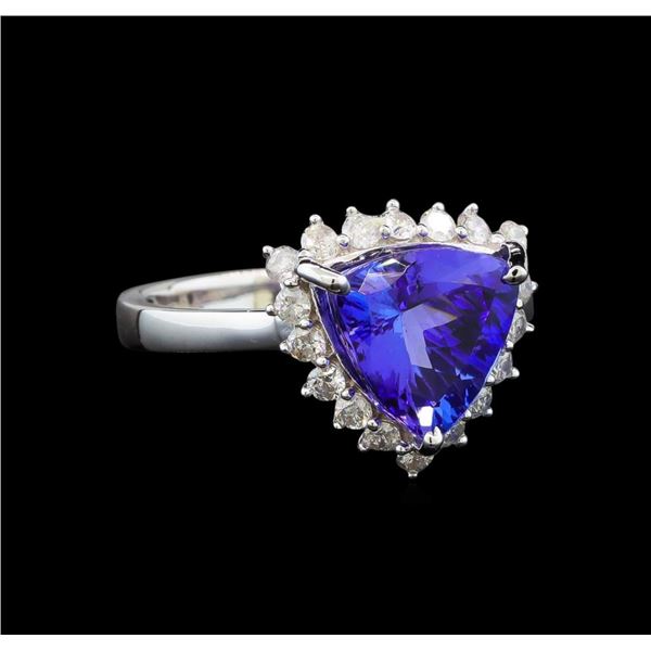 14KT White Gold 3.44 ctw Tanzanite and Diamond Ring