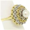 Image 3 : Handmade 18kt Yellow and White Gold Akoya Pearl Cocktail Ring