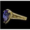 Image 1 : 2.43 ctw Tanzanite and Diamond Ring - 14KT Yellow Gold