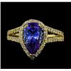 Image 2 : 2.43 ctw Tanzanite and Diamond Ring - 14KT Yellow Gold