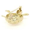 Image 5 : Petite 14K Yellow Gold Amazing Highly Detailed Textured Turtle Brooch Pin