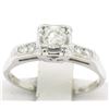 Image 1 : Vintage 14K White Gold 0.37 ctw Diamond Engagement Ring with 4 Accent Diamonds