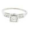 Image 3 : Vintage 14K White Gold 0.37 ctw Diamond Engagement Ring with 4 Accent Diamonds