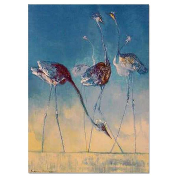 Edwin Salomon, "Blue Birds" Hand Signed Limited Edition Serigraph with Letter of