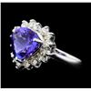 Image 1 : 5.25 ctw Tanzanite And Diamond Ring - 14KT White Gold
