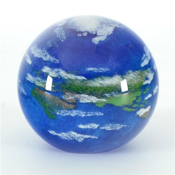 Glass Eye Studios,  Earth  Hand Blown Glass Paperweight (Second).