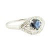 Image 1 : 0.40 ctw Diamond and Sapphire Ring - 14KT White Gold
