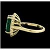 Image 3 : 5.51 ctw Emerald and Diamond Ring - 14KT Yellow Gold