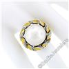Image 3 : Vintage Handmade 18kt Two Tone Gold Mabe Pearl & 0.25 ctw Diamond Ring