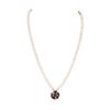 Image 1 : Double Strand Pearl Choker Necklace with 14KT Yellow Gold Multi-Color Stone Clas
