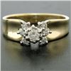 Image 2 : 14k Two Tone Gold 0.30 ctw Illusion Set Solitaire Diamond Engagement Ring