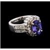 Image 2 : 2.77 ctw Tanzanite and Diamond Ring - 14KT White Gold