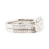 Image 1 : 1.43 ctw Diamond Ring & Wedding Band - 14KT White Gold