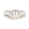 Image 2 : 1.43 ctw Diamond Ring & Wedding Band - 14KT White Gold