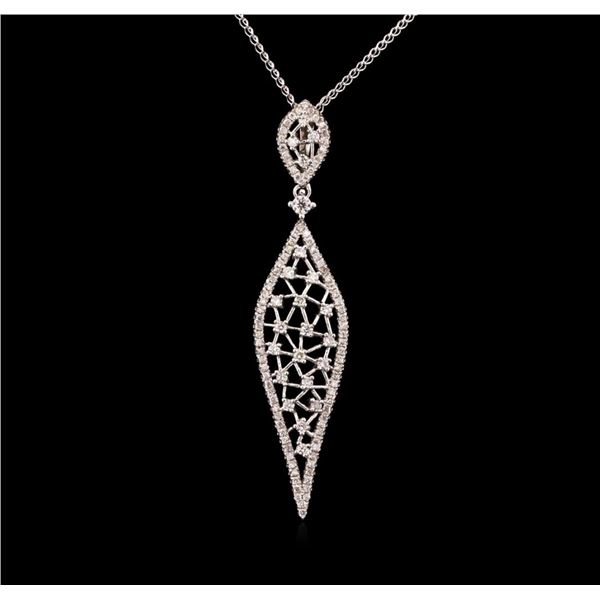 0.86 ctw Diamond Pendant With Chain - 14KT White Gold