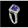 Image 4 : 2.78 ctw Tanzanite and Diamond Ring - 14KT White Gold