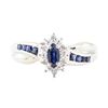 Image 2 : 0.35 ctw Sapphire and Diamond Ring - 10KT White Gold