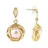 Image 2 : Mabe Pearl Dangle Earrings - 14KT Yellow Gold