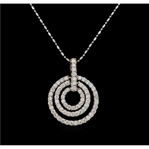 14KT White Gold 1.35 ctw Diamond Pendant With Chain