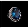 Image 1 : 14KT White Gold 22.83 ctw Topaz and Diamond Ring